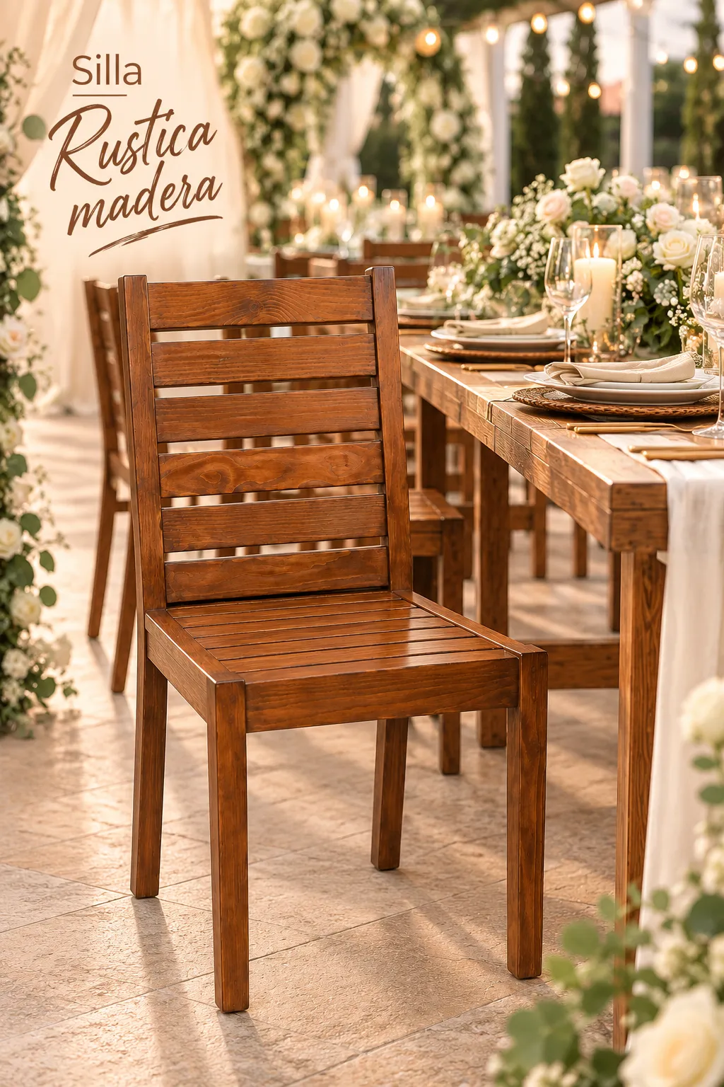 SILLA DE MADERA RUSTICA - imagen 2