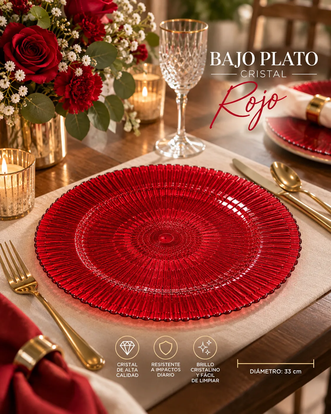 BAJO PLATO ROJO - imagen 2