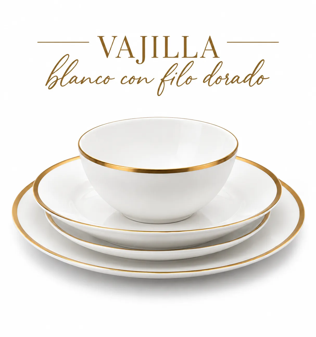 Vajilla Blanca con filo