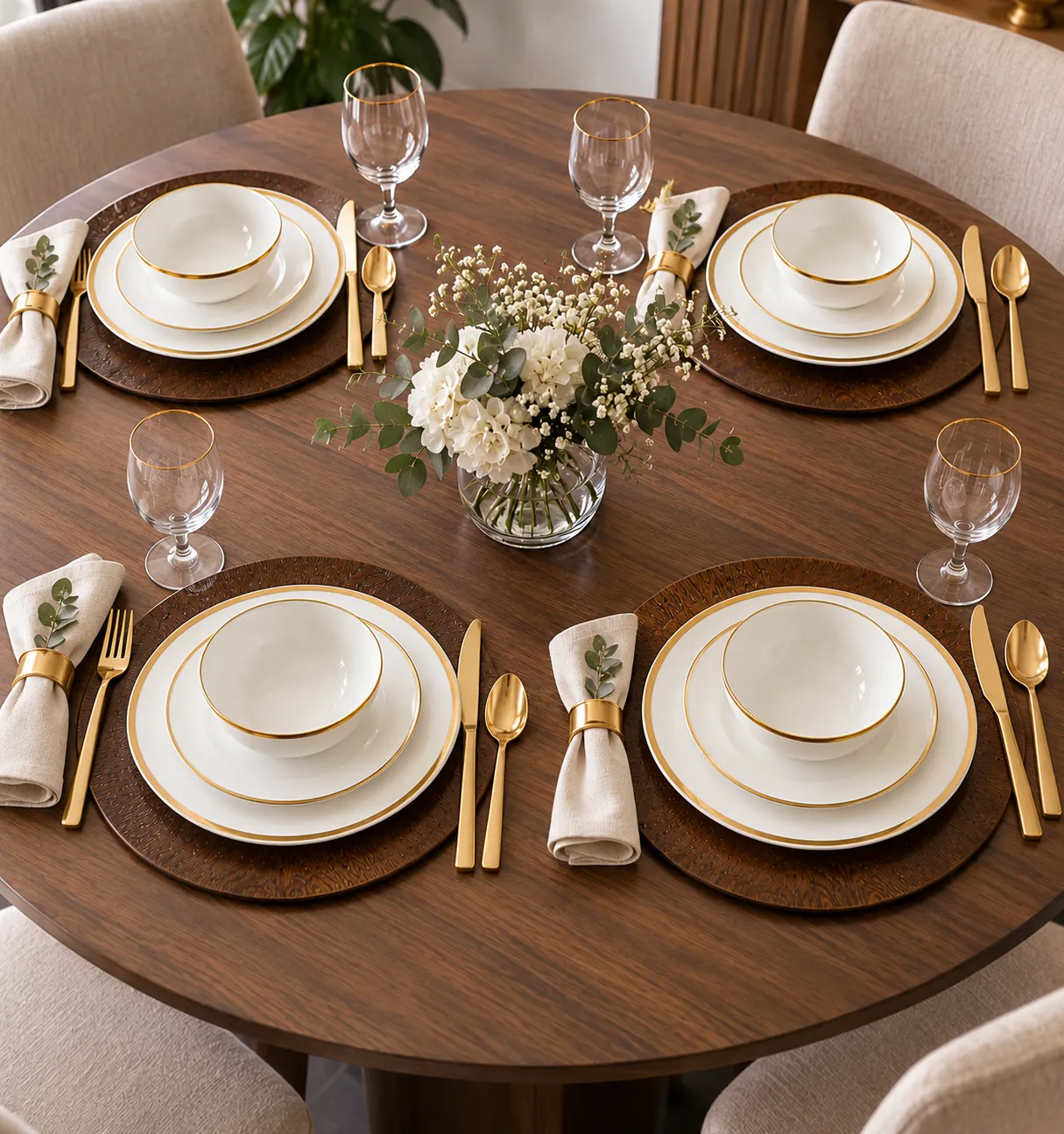Bajo plato efecto madera - imagen 4