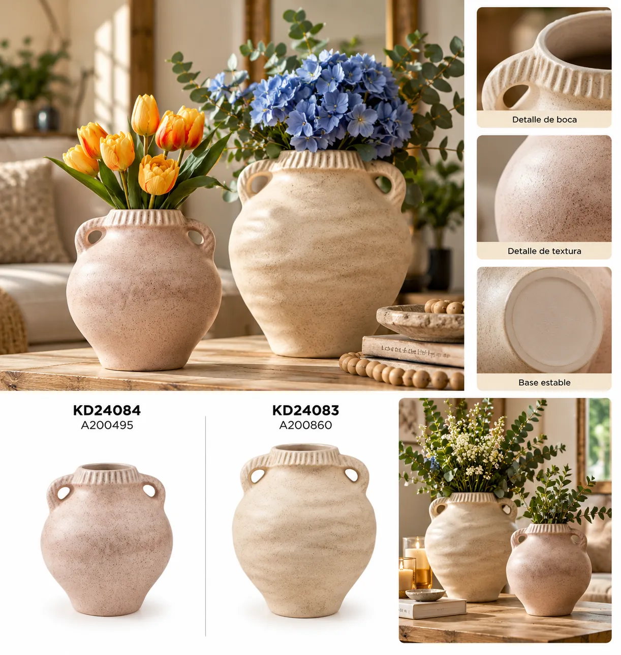 JARRON CERAMICA ONDULADO - imagen 4